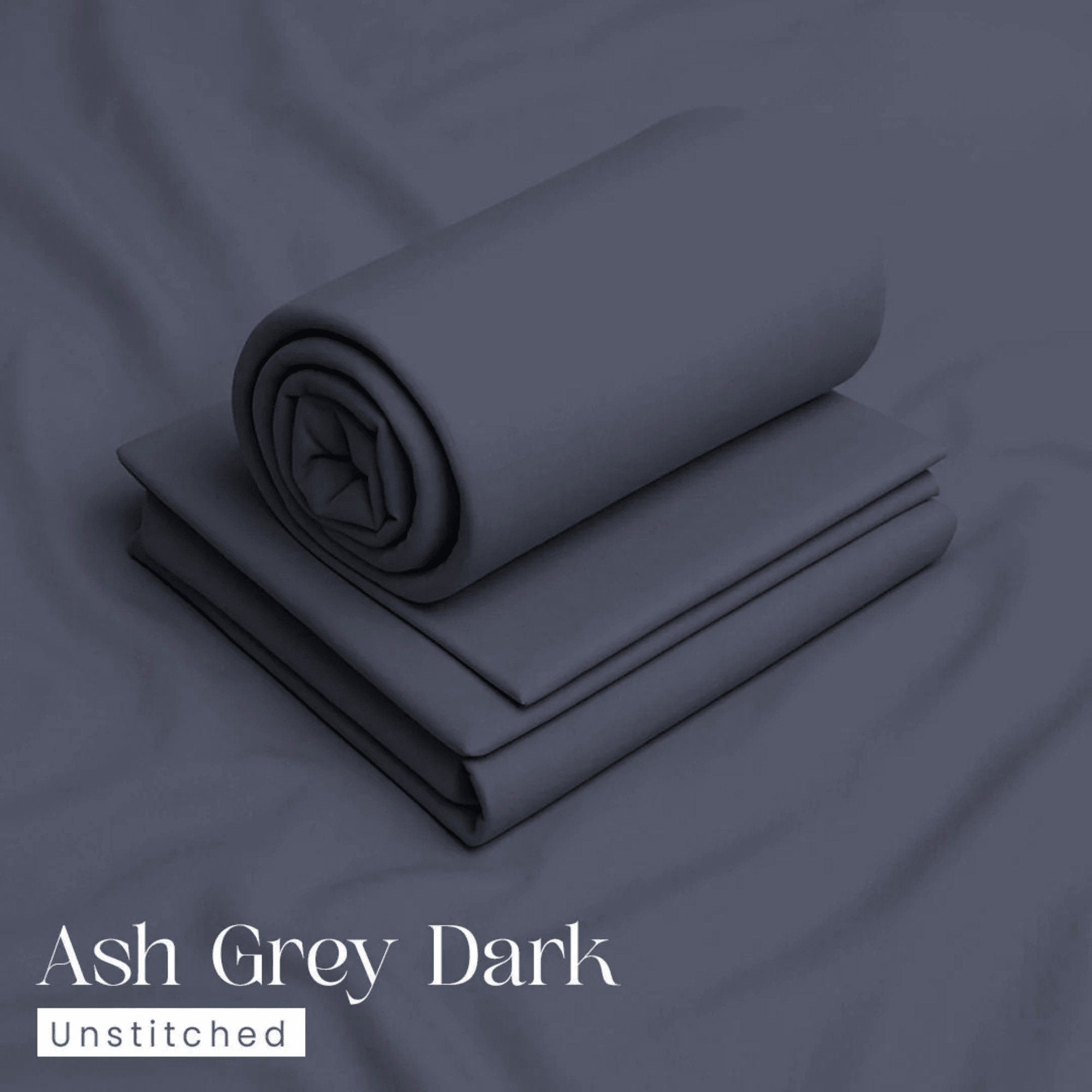 Bin Salman Wash & Wear Boski Fabric – Ash Grey Dark - Bin Salman