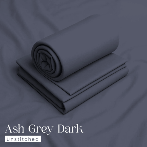 Bin Salman Wash & Wear Boski Fabric – Ash Grey Dark - Bin Salman