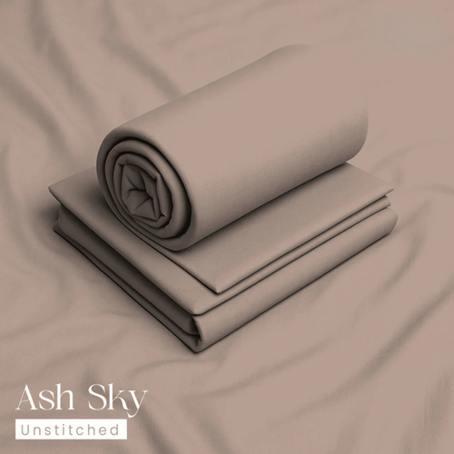 Bin Salman Wash & Wear Boski Fabric – Ash Sky - Bin Salman