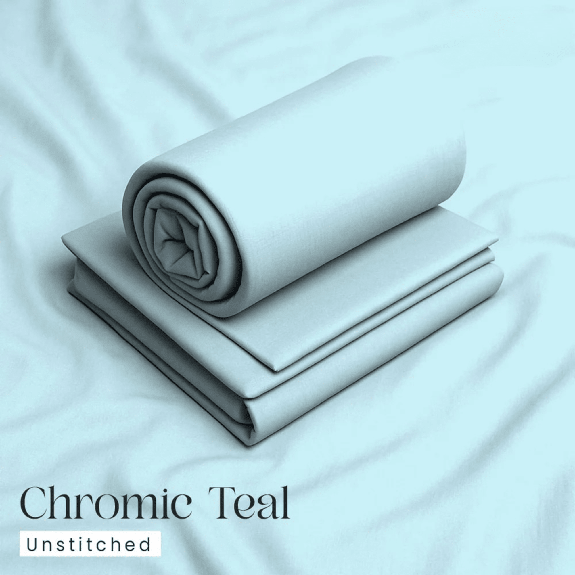 Bin Salman Wash & Wear Boski Fabric – Chromic Teal - Bin Salman