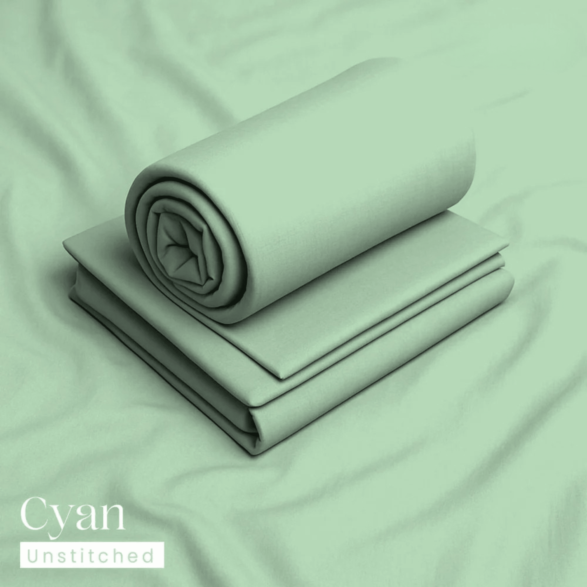 Bin Salman Wash & Wear Boski Fabric – Cyan - Bin Salman