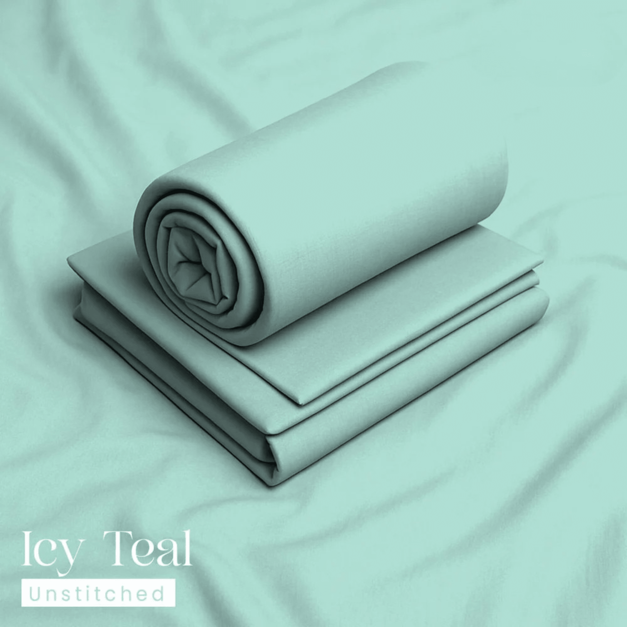 Bin Salman Wash & Wear Boski Fabric – Icy Teal - Bin Salman