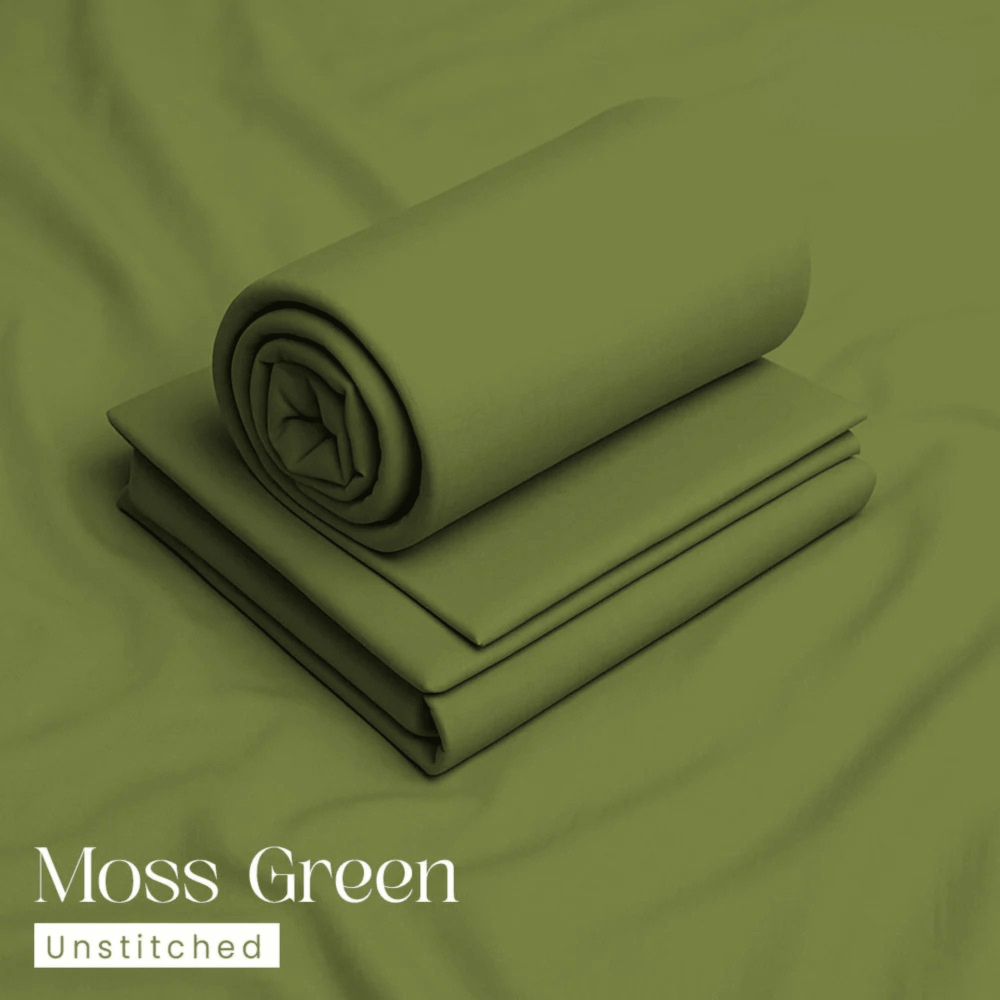 Bin Salman Wash & Wear Boski Fabric – Moss Green - Bin Salman