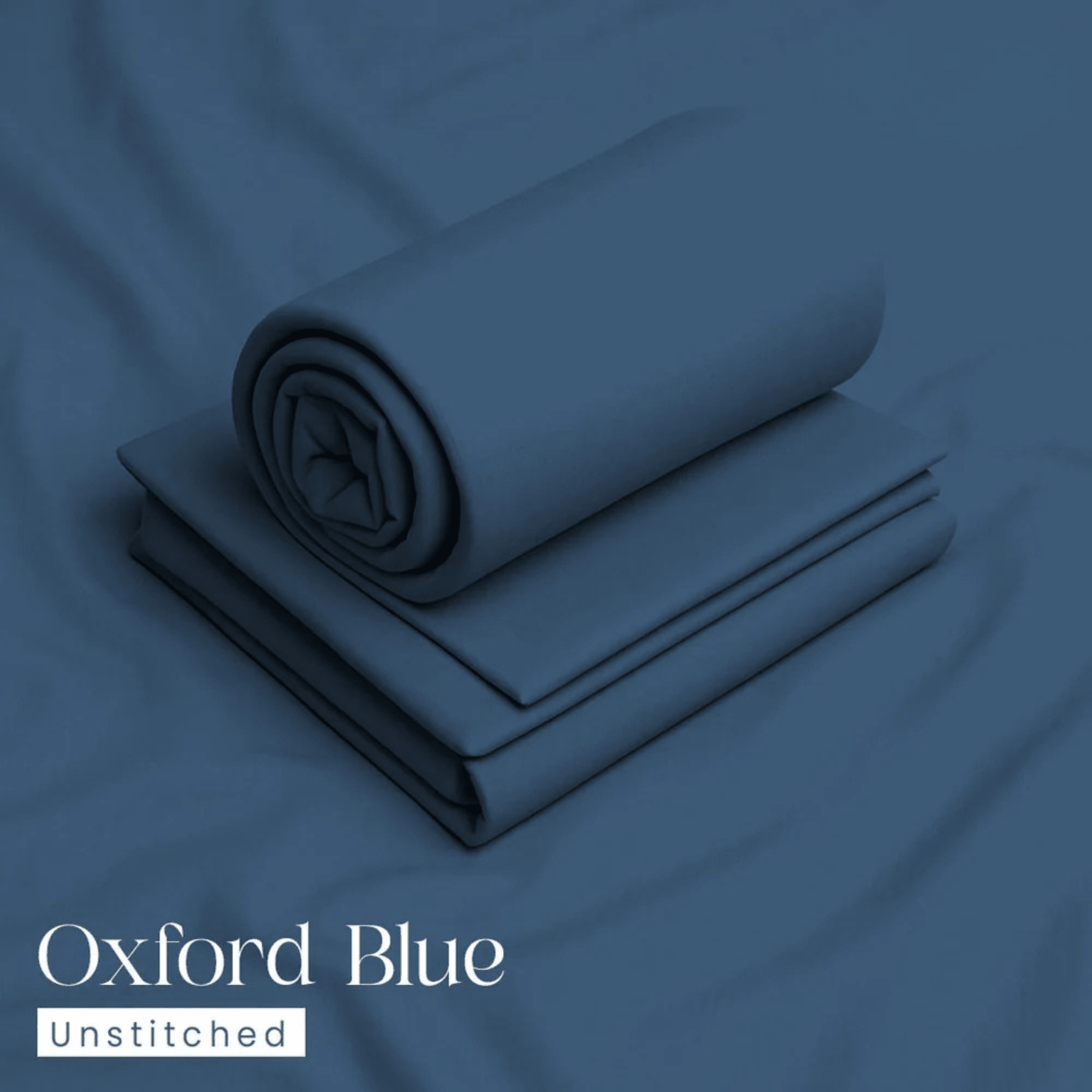 Bin Salman Wash & Wear Boski Fabric – Oxford Blue - Bin Salman