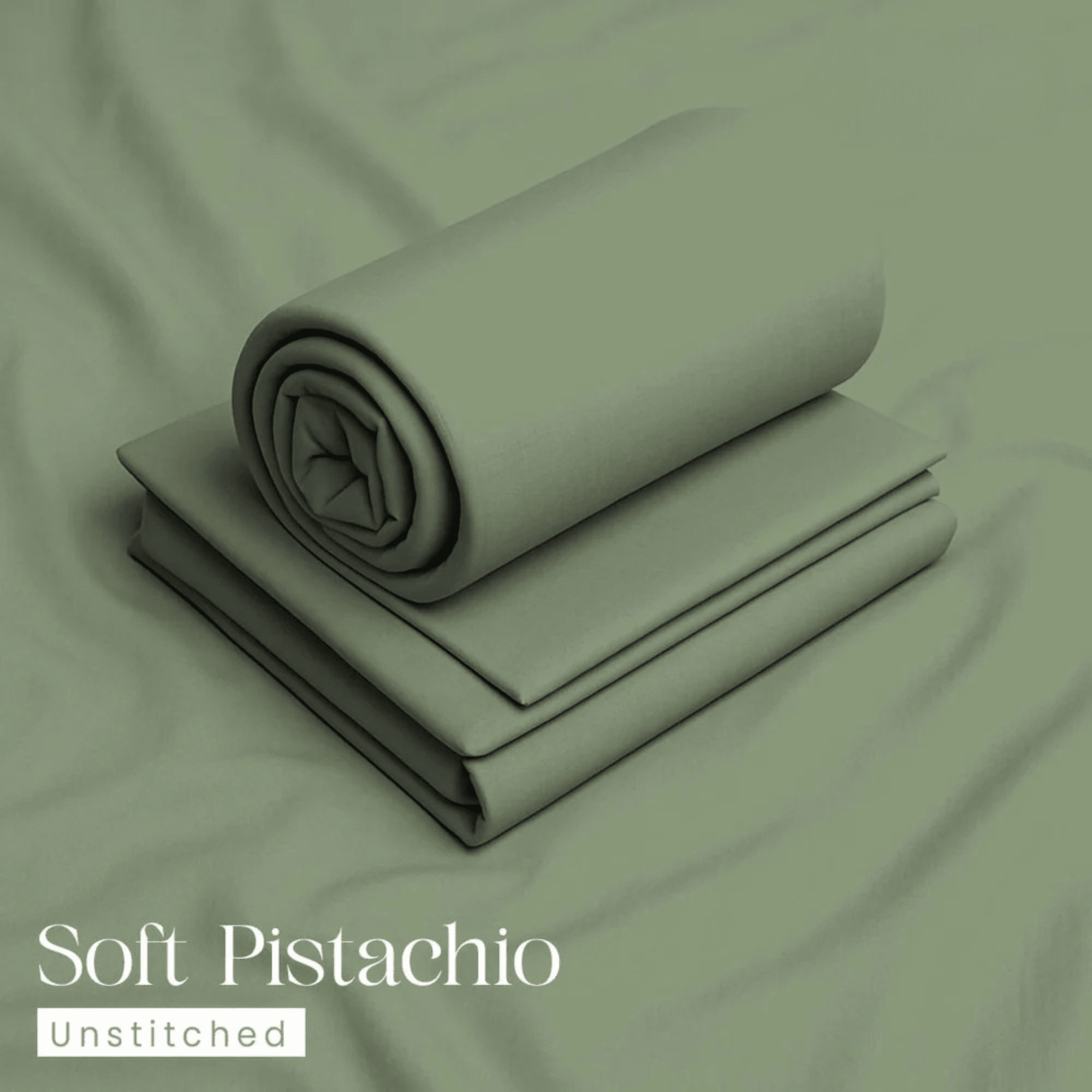 Bin Salman Wash & Wear Boski Fabric – Soft Pistachio - Bin Salman